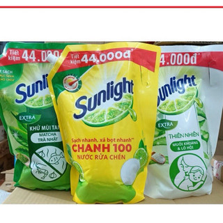  Nước Rửa Chén Bát Sunlight Thiên Nhiên Muối Khoáng & Lô Hội Túi 3.3kg 