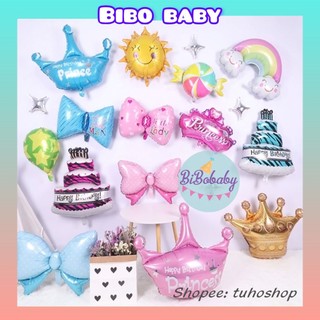 Bóng hình nơ, vương miện trang trí sinh nhật - BiBo baby