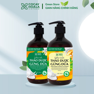  Dầu gội thảo dược gừng dừa cocayhoala hữu cơ giảm rụng tóc làm sạch sâu da đầu - Green Store 