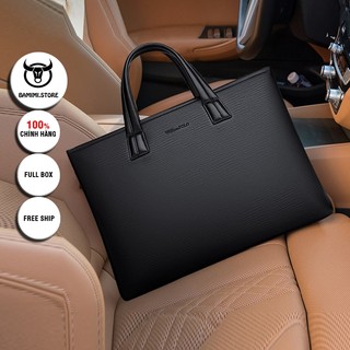 Cặp da nam công sở hàng hiệu WilliamPOLO chất liệu da bò nguyên tấm đựng Lap15,6inch POLO 233277