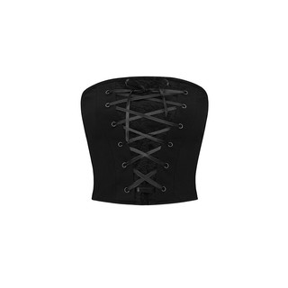 Chlisty - áo corset đan dây knitted corset vải roma ponte fabric đen 40kg - 80kg