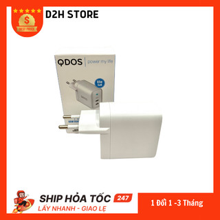 Củ sạc nhanh QDOS 65W GAN 2 cổng type C, PD/PPS