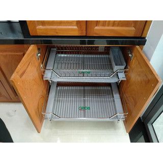 Kệ đựng xoong nồi bát đĩa đa năng inox 304 nan vuông nhập khẩu grob