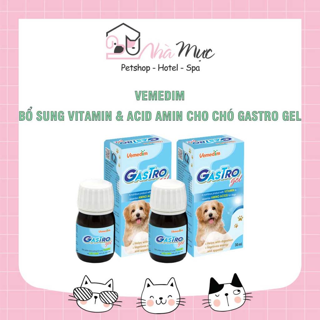 Chai Dinh Dưỡng Bổ Sung Vitamin Và Amino Acids Cho Chó Gastro Gel Vemedim Chai 30ml