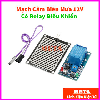 Module cảm biến mưa 12V, có relay điều khiển giọt nước tự động
