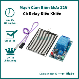Bộ module cảm biến mưa 12V, có relay điều khiển giọt nước tự động