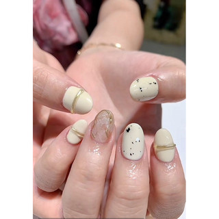 Móng úp nailbox sơn lì phối tráng gương ảnh thật