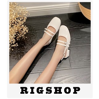 GIÀY CAO GÓT 6CM ĐẾ VUÔNG 2 QUAI 2 KHÓA KIỂU DÁNG SANDAL - D04