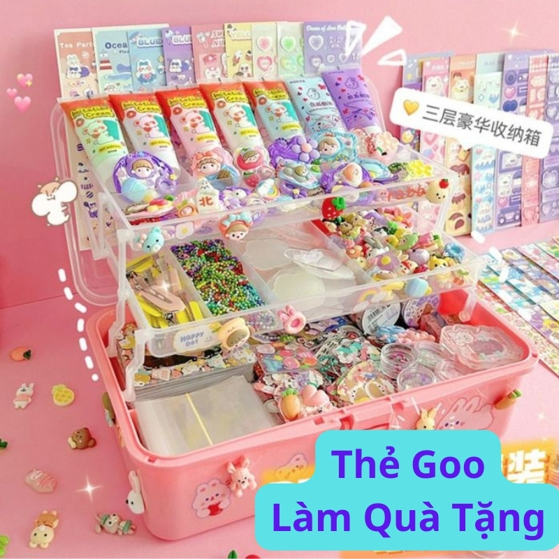 Bộ dụng cụ làm móc khóa set làm móc khóa bộ kem keo dán thẻ goo đa dạng chi tiết cho bé thiết kế quà