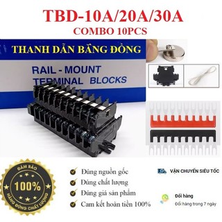 CẦU ĐẤU DÂY TBD-10A/20A/30A (COMBO 10 CÁI) THANH DẪN ĐỒNG