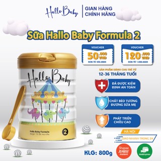 Sữa bột Hallo Baby 2 Infant Formula 800gr dành cho trẻ bổ sung dưỡng chất