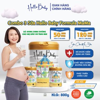 COMBO 3 Sữa bột Hallo Baby MAMA 800gr dành cho bà bầu bổ sung dưỡng chất