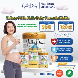 Thùng 6 Sữa bột Hallo Baby MAMA 800gr dành cho bà bầu bổ sung dưỡng chất