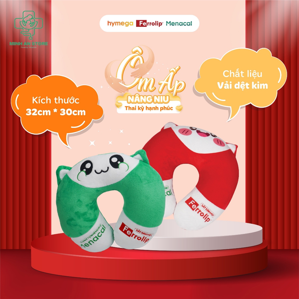 (Hàng Tặng Không Bán) Gối Chữ U Ferrolip/ Menacal Xinh Xắn