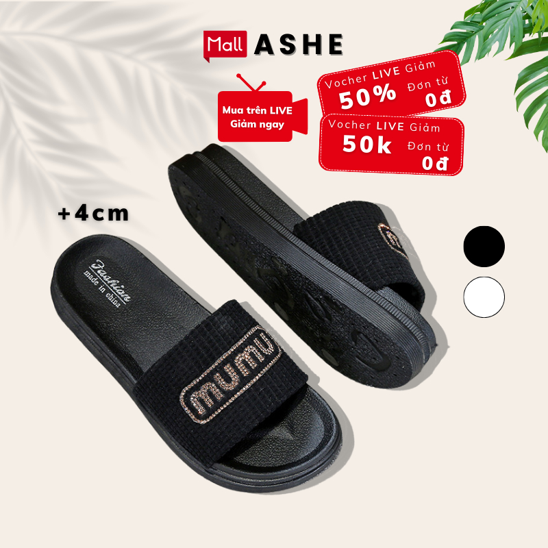 Dép quai ngang ASHE đế bằng 4cm