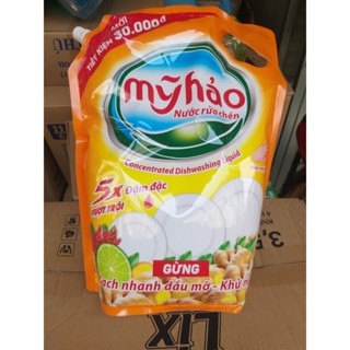 Nước rửa chén Mỹ Hảo túi 3.6kg hương gừng và chanh