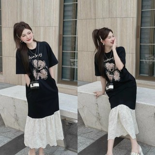 Đầm váy nữ công chúa dáng maxi ngắn tay kèm họa tiết phù hợp đi chơi, dạo phố