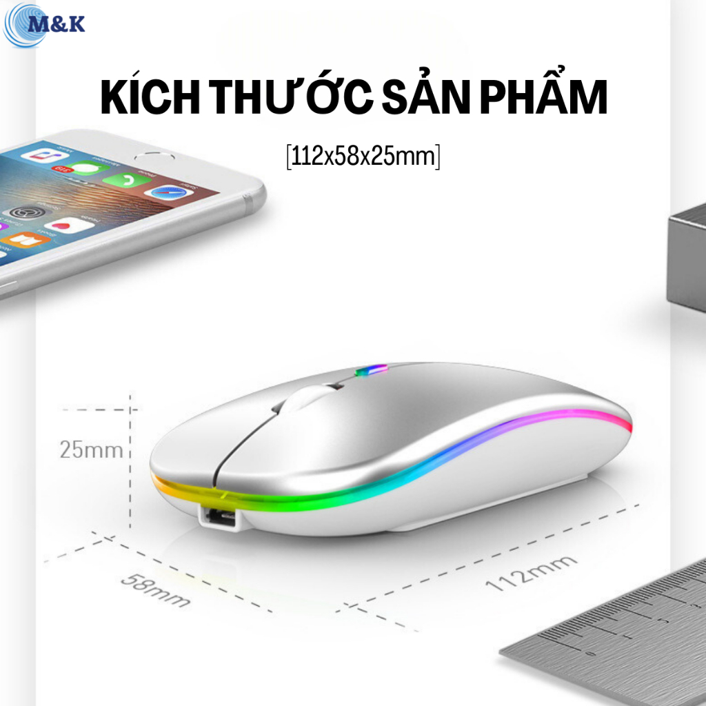 Chuột không dây Chế Độ Kép Bluetooth và Wifi, Chống Ồn Siêu Nhạy Chỉnh DPI Phù Hợp Cho Máy Tính, Laptop, Tiv | BigBuy360 - bigbuy360.vn