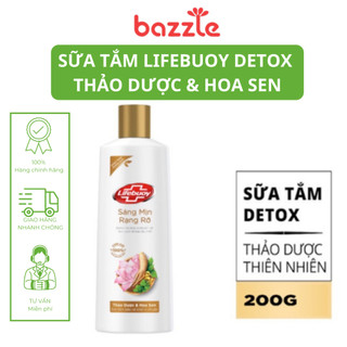 Sữa tắm lifebuoy detox thảo dược & hoa sen 200g . sữa tắm detox và sạch sâu khỏi bụi mịn pm2.5 lifebuoy