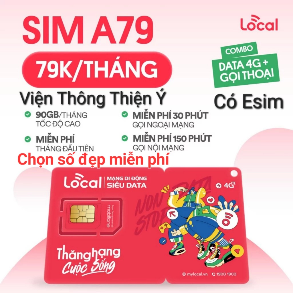 SIM 4G LOCAL MOBIFONE A69 A79 A119