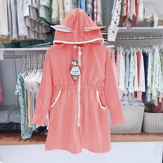Áo khoác chống nắng cho bé,áo chống nắng dáng dài Tai Thỏ cho bé từ 5kg - 35kg. chất liệu thông hơi kim cương cấp
