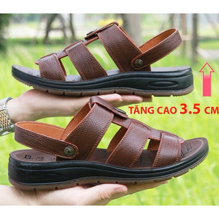 DÉP NAM DA BÒ THẬT ( đế nâng cao 3,5cm) bao test lửa - MãBTC
