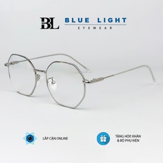 Gọng Kính Cận, Kính Giả Cận Nam Nữ BLUE LIGHT, Lục Giác, Kim Loại Thanh Mảnh, Chống Ánh Sáng Xanh