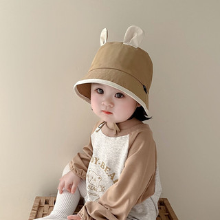 Mũ bucket cụp cột dây tai thỏ cho bé (48-51cm)