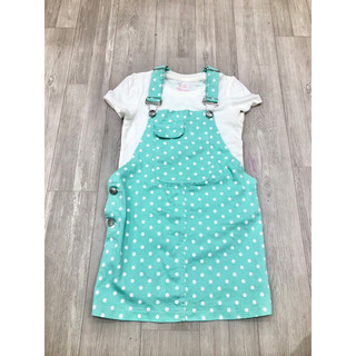 Yếm jean chấm bi xuất dư 17-20kg lẻ new (không kèm áo)
