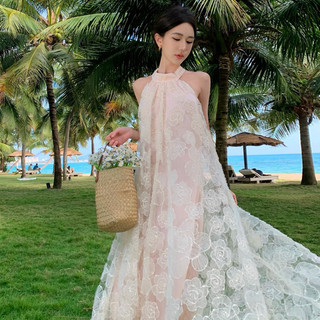 Váy yếm ren hoa đi biển Emili Dress