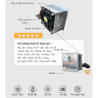 Máy ấp trứng ánh dương p100 - ấp tối đa 100 quả - máy đảo tay, lắp ráp vào thùng xốp