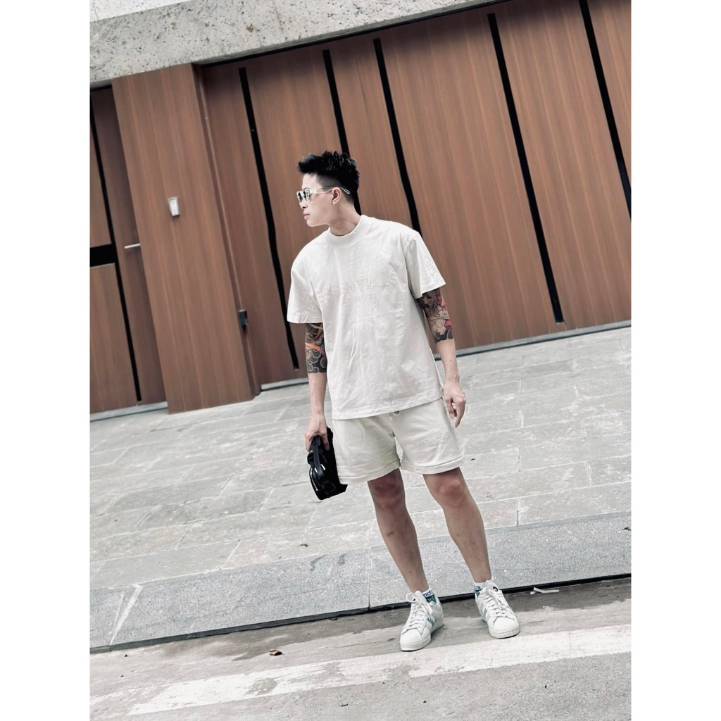 Bộ  Essentials Nam Nữ SANVADIO Áo sweater In cao su nổi