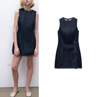 Váy denim xẻ viền zara xuất
