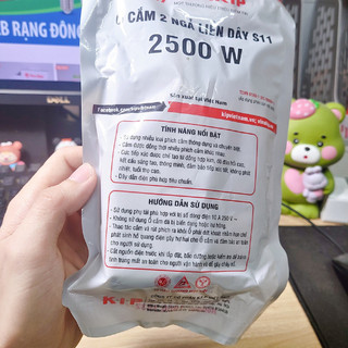 Ổ cắm VINAKIP 2 ngả liền dây S11-2 mét cao cấp