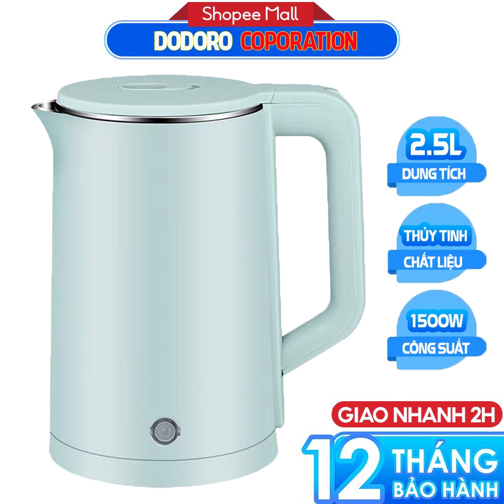 Ấm đun siêu tốc, Bình đun nước siêu tốc 2.3L DODORO Z889- Bảo Hành 1 Năm
