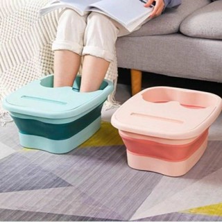 ( sẵn- hoả tốc HCM) Chậu ngâm chân gấp gọn có nắp và giá để điện thoại