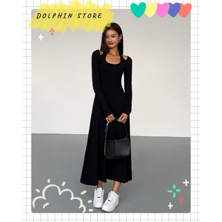 - Đầm đen dài bigsize - Đầm đen tay dài bigsize - Đầm cổ yếm bigsize