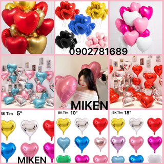 Bóng nhôm trái tim nhiều màu nhiều size trang trí sinh nhật  , party, sự kiện  , lễ tình nhân ..phụ kiện bóng sinh Nhật