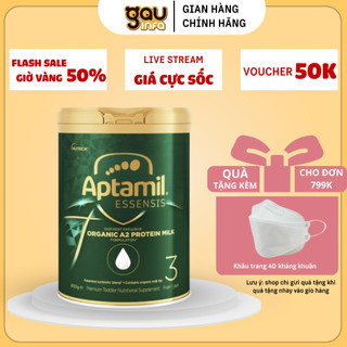Sữa Aptamil Essensis Organic A2 protein úc sữa bột 900g dành cho trẻ từ 0 đến trên 1 tuổi Gauinfa