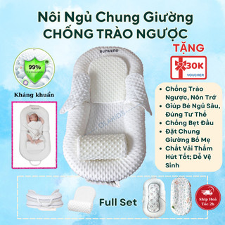 Nôi ngủ chung giường cho bé sơ sinh nằm chung giường ngủ với bố mẹ nệm ngủ chung sunveno cao cấp gối nghiêng chống trào