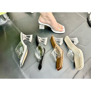 Giày cao gót nữ đế trụ gót ly quai trong 7cm