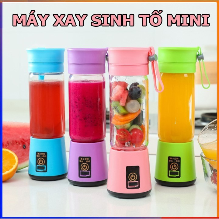 Máy Xay Sinh Tố Đa Năng Mini Sạc Pin Cầm Tay , Máy Xay Hoa Qủa Cầm Tay