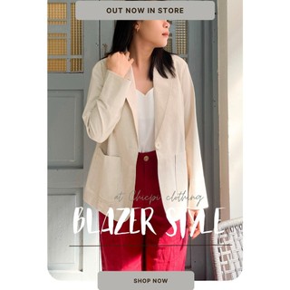 Áo blazer linen dài tay phong cách phóng khoáng thanh lịch