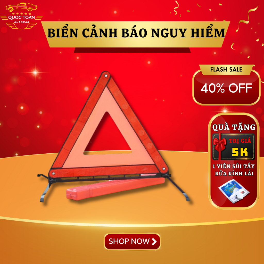 Biển Cảnh Báo Nguy Hiểm Ô Tô, Biển Tam Giác Cảnh Báo Ô Tô Gấp Gọn Phản Quang Gấp Gọn Tiện Lợi