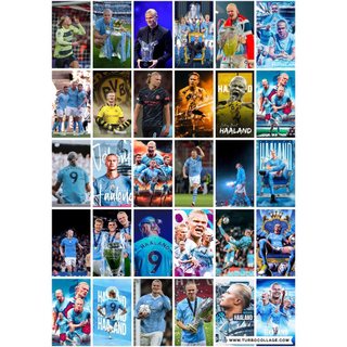 Bộ 30 hình dán decal Erling Haaland, hình dán sticker clb bóng đá, hình dán cầu thủ bóng đá
