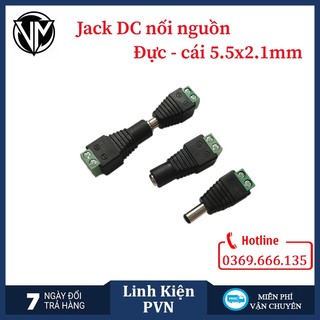 Jack dc nối nguồn đực/cái 5.5x2.1mm - jack nối nguồn camera