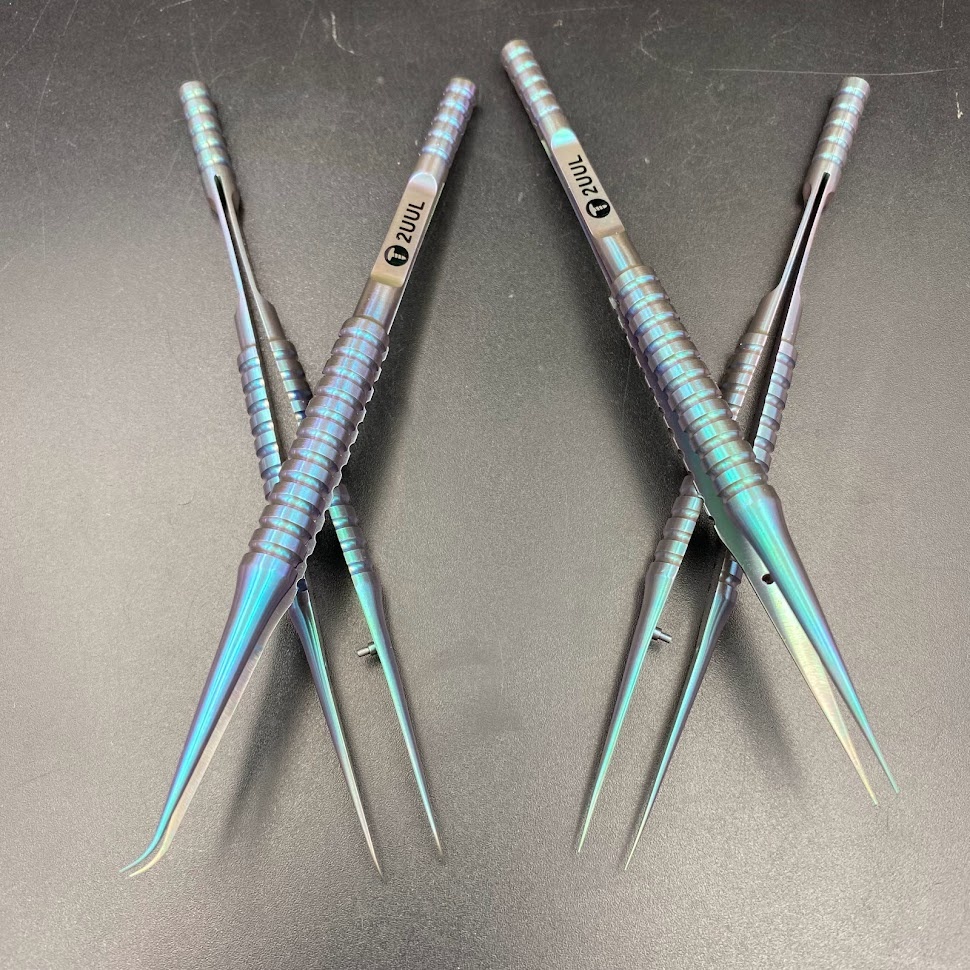 Panh nhíp titan 2UUL Ti01 (đầu thẳng, đầu cong) - XANH LÁ