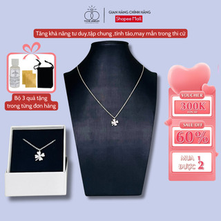 Dây chuyền bạc nữ Tyche Clover nạm đá ,chốt khóa cao cấp trẻ trung phù hợp đeo đi học, đi chơi,đi làm TYCHE JEWELRY