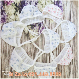 Combo 3 mũ sơ sinh dây buộc cho bé sơ sinh
