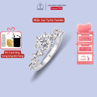 Nhẫn bạc nữ Tyche Twinkle nạm đá lấp lánh oversize phù hợp đi làm,đi chơi,đi học Tyche Jewelry